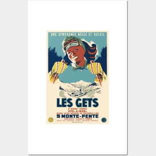 Les Gets, une symphonie neige et soleil, Ski Poster Posters and Art